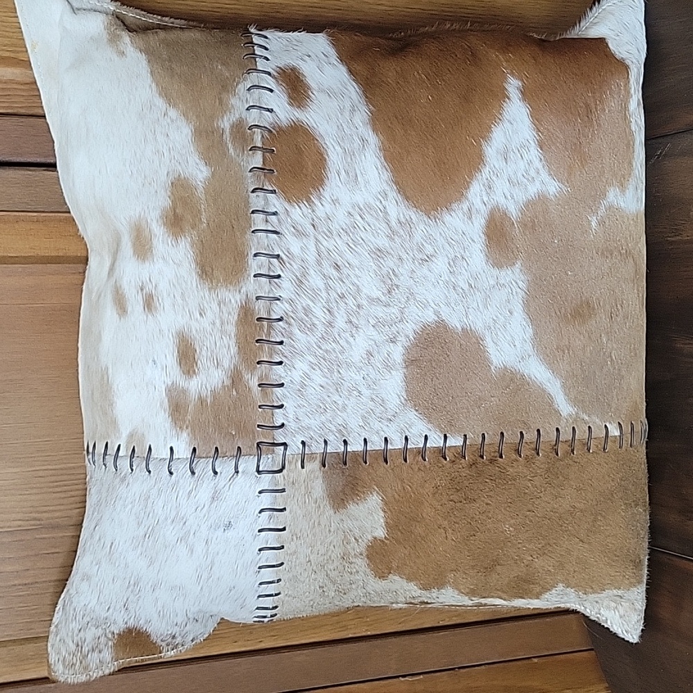 Cowhide Hair-On Accent Throw Pillow 18" x 18"